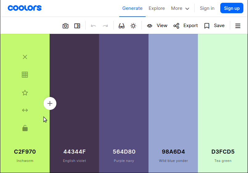 Coolors palette